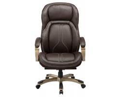 Кресло руководителя Бюрократ T-9919 коричневый рец.кожа/кожзам крестовина пластик пластик золото-foto2