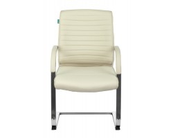 Кресло Бюрократ T-8010N-LOW-V слоновая кость OR-10 эко.кожа низк.спин. полозья металл хром-foto2