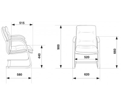 Кресло Бюрократ T-9927WALNUT-AV черный кожа полозья дерево