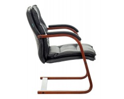 Кресло Бюрократ T-9927WALNUT-AV черный кожа полозья дерево-foto3