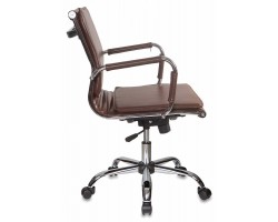 Кресло руководителя Бюрократ Ch-993-Low коричневый эко.кожа низк.спин. крестовина металл хром-foto3