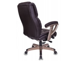Кресло руководителя Бюрократ T-9999 коричневый рец.кожа/кожзам крестовина металл/пластик пластик золото-foto4