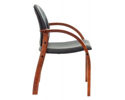 Стул Бюрократ ДЖУНО черный эко.кожа на ножках дерево-foto3