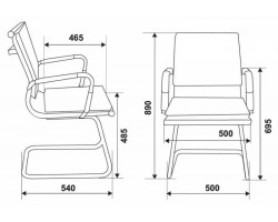 Кресло Бюрократ CH-993-Low-V черный M01 сетка низк.спин. полозья металл хром-foto5