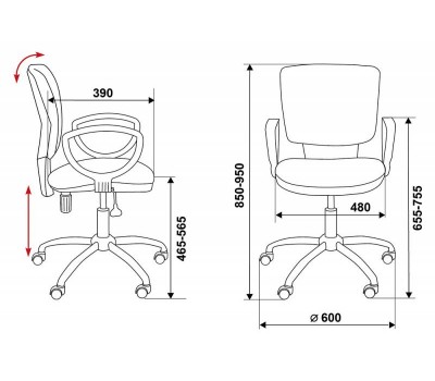 Кресло Бюрократ Ch-626AXSL черный 10-11 крестовина металл хром