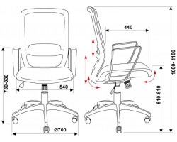 Кресло Бюрократ CH-899 черный TW-01 сиденье черный TW-11 сетка/ткань крестовина пластик-foto6