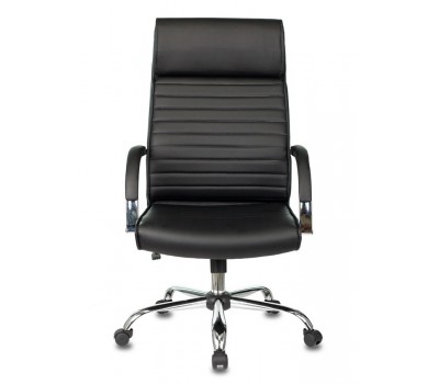 Кресло руководителя Бюрократ T-8010N черный эко.кожа крестовина металл хром