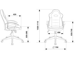 Кресло игровое Zombie VIKING-11 черный/синий текстиль/эко.кожа крестовина пластик-foto7