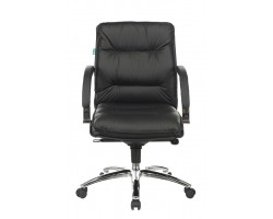 Кресло руководителя Бюрократ T-9927SL-LOW черный кожа низк.спин. крестовина металл хром-foto2