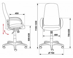 Кресло руководителя Бюрократ Ch-808AXSN темно-серый TW-12 крестовина пластик-foto6