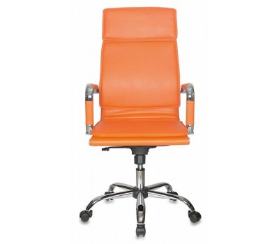 Кресло руководителя Бюрократ CH-993 оранжевый эко.кожа крестовина металл хром