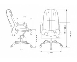 Кресло руководителя Бюрократ T-898SL черный Leather Venge Black эко.кожа крестовина металл хром-foto6