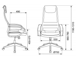 Кресло руководителя Бюрократ CH-608 черный TW-01 сиденье черный TW-11 эко.кожа/сетка с подголов. крестовина пластик-foto6