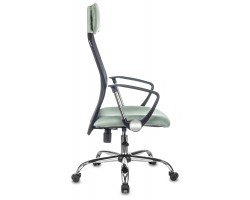 Кресло руководителя Бюрократ KB-6N черный TW-01 сиденье зеленый 38-407 сетка/ткань с подголов. крестовина металл хром-foto3