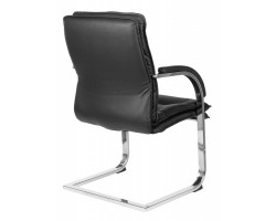 Кресло Бюрократ T-9927SL-LOW-V черный кожа низк.спин. полозья металл хром-foto4