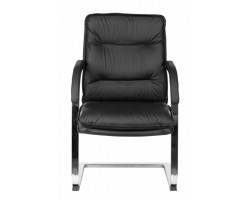 Кресло Бюрократ T-9927SL-LOW-V черный кожа низк.спин. полозья металл хром-foto2