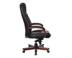 Кресло руководителя Бюрократ T-9923WALNUT черный кожа крестовина металл/дерево-foto3