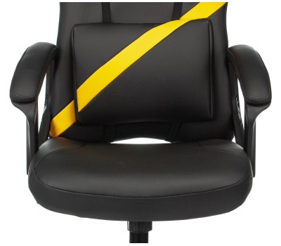 Кресло игровое Zombie DRIVER черный/желтый эко.кожа с подголов. крестовина пластик