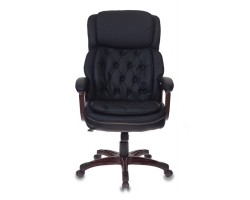 Кресло руководителя Бюрократ T-9918 черный рец.кожа/кожзам крестовина пластик-foto2