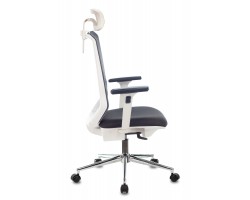 Кресло руководителя Бюрократ MC-W612N-H темно-серый TW-04 38-417 с подголов. крестовина металл хром пластик белый-foto3