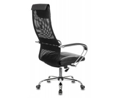 Кресло руководителя Бюрократ CH-608SL черный TW-01 TW-11 эко.кожа/сетка с подголов. крестовина металл хром-foto4