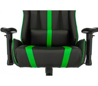 Кресло игровое Zombie A4 черный/зеленый эко.кожа с подголов. крестовина пластик