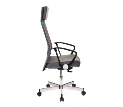Кресло руководителя Бюрократ T-995HOME темно-серый TW-04 10-128 сетка/ткань с подголов. крестовина металл серебристый
