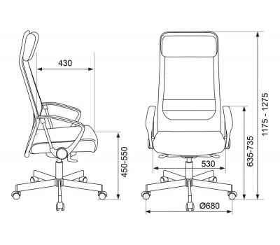 Кресло руководителя Бюрократ T-995HOME темно-серый TW-04 10-128 сетка/ткань с подголов. крестовина металл серебристый