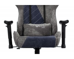 Кресло игровое Zombie VIKING X Fabric серый/темно-синий с подголов. крестовина пластик-foto6