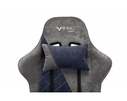 Кресло игровое Zombie VIKING X Fabric серый/темно-синий с подголов. крестовина пластик-foto7