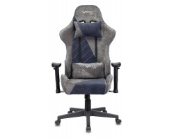 Кресло игровое Zombie VIKING X Fabric серый/темно-синий с подголов. крестовина пластик-foto2