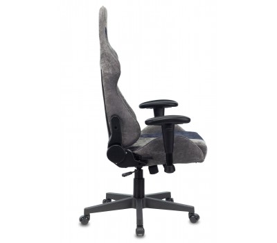 Кресло игровое Zombie VIKING X Fabric серый/темно-синий с подголов. крестовина пластик