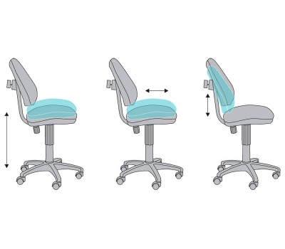 Кресло детское Бюрократ KD-4 синий космопузики крестовина пластик