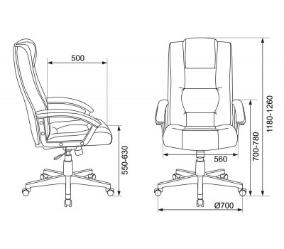 Кресло руководителя Бюрократ T-9906N черный кожа крестовина пластик