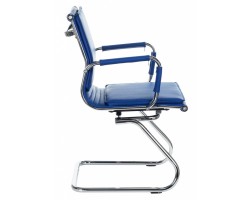 Кресло Бюрократ CH-993-Low-V синий эко.кожа низк.спин. полозья металл хром-foto3