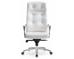 Кресло руководителя Бюрократ _DAO белый кожа крестовина алюминий-foto2