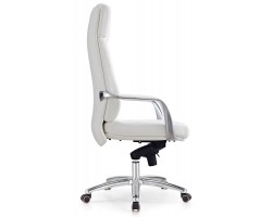 Кресло руководителя Бюрократ _DAO белый кожа крестовина алюминий-foto3