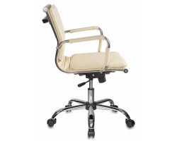 Кресло руководителя Бюрократ Ch-993-Low слоновая кость эко.кожа низк.спин. крестовина металл хром-foto3