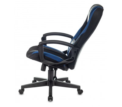 Кресло игровое Zombie 9 черный/синий текстиль/эко.кожа крестовина пластик