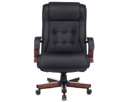 Кресло руководителя Бюрократ T-9926WALNUT черный кожа крестовина металл/дерево-foto2