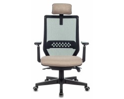 Кресло руководителя Бюрократ EXPERT черный TW-01 сиденье бежевый 38-402 сетка/ткань с подголов. крестовина пластик-foto2