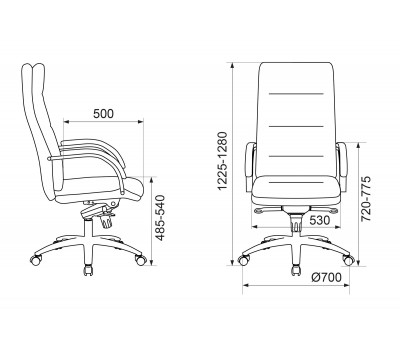 Кресло руководителя Бюрократ T-9927SL черный кожа крестовина металл хром