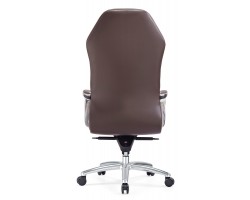 Кресло руководителя Бюрократ _Aura коричневый кожа крестовина алюминий-foto4