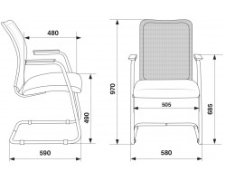 Кресло Бюрократ CH-599AV черный TW-01 сиденье черный TW-11 сетка/ткань полозья металл металлик-foto5