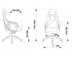 Кресло игровое Zombie DRIVER черный/белый эко.кожа с подголов. крестовина пластик-foto15