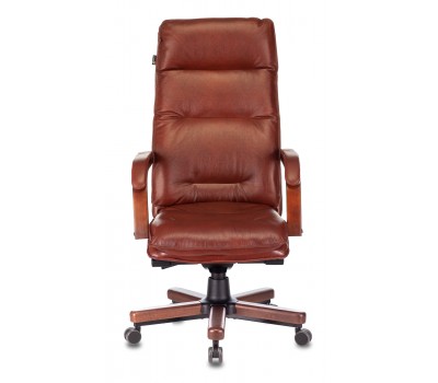 Кресло руководителя Бюрократ T-9927WALNUT светло-коричневый Leather Eichel кожа крестовина металл/дерево