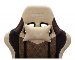 Кресло игровое Zombie VIKING 7 KNIGHT Fabric коричневый/бежевый текстиль/эко.кожа с подголов. крестовина металл-foto7