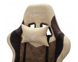 Кресло игровое Zombie VIKING 7 KNIGHT Fabric коричневый/бежевый текстиль/эко.кожа с подголов. крестовина металл-foto9