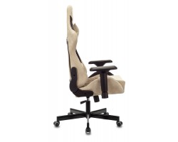 Кресло игровое Zombie VIKING 7 KNIGHT Fabric коричневый/бежевый текстиль/эко.кожа с подголов. крестовина металл-foto3