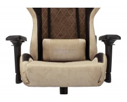 Кресло игровое Zombie VIKING 7 KNIGHT Fabric коричневый/бежевый текстиль/эко.кожа с подголов. крестовина металл-foto6